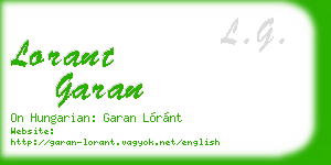 lorant garan business card