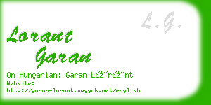 lorant garan business card